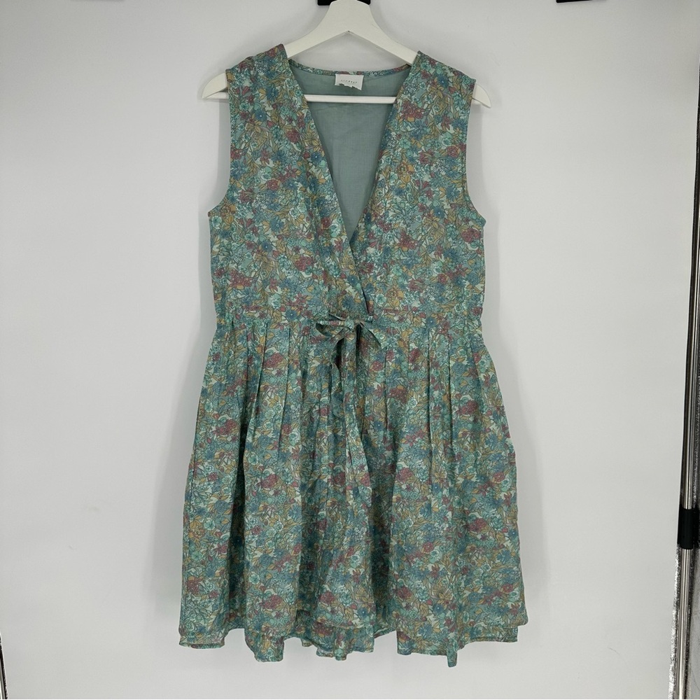 Anthropologie sundays Floral Mini Dress in Teal and muted colors.